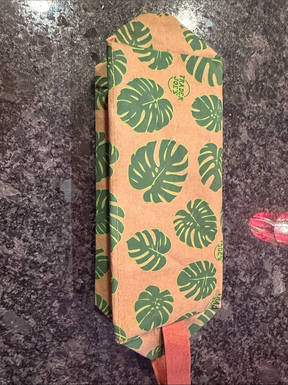 Trader Joes Toiletry Dopp Kit Monstera Leaf Print Washable